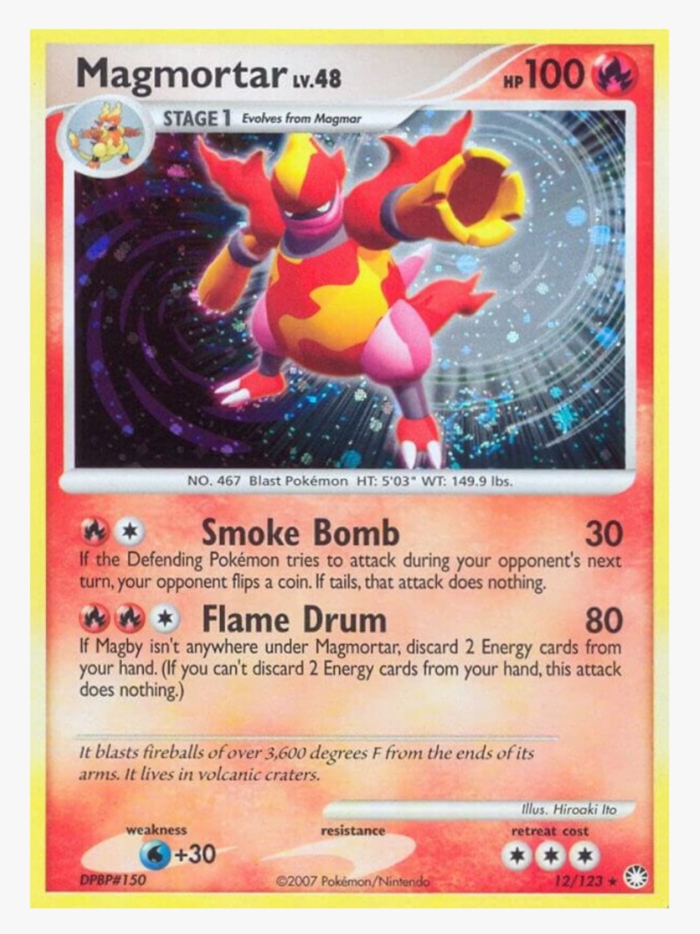 Magmortar Mysterious Treasures Pokemon Trading Card